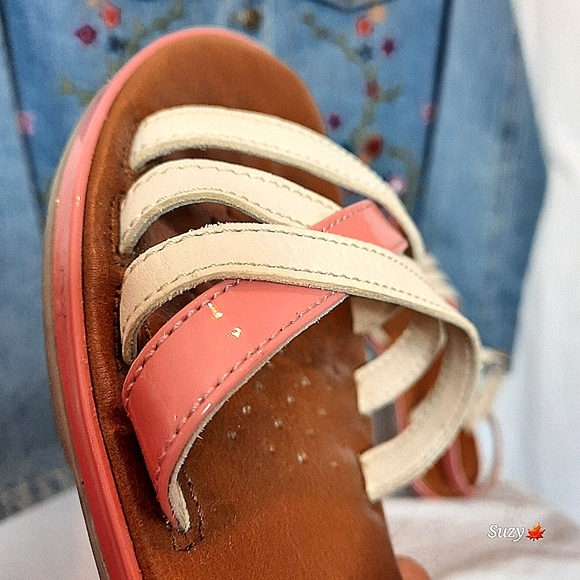 GEOX Pink & White Strap Flat Sandals - Picture 3 of 10